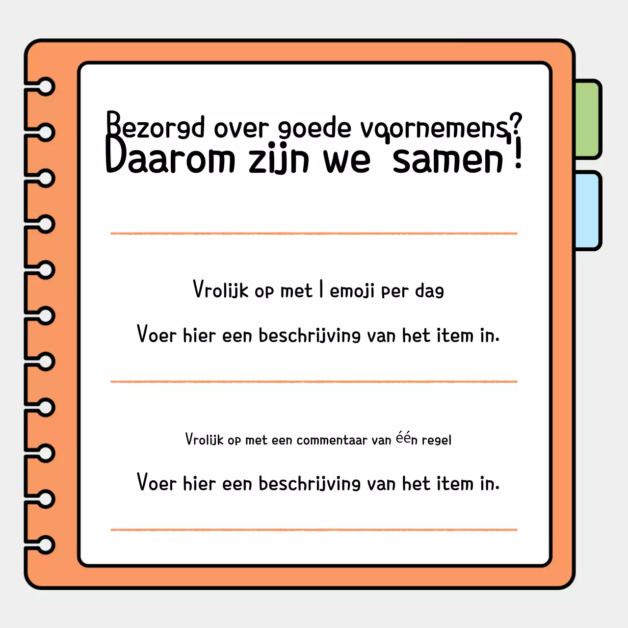 Oranje eenvoudig dagboek