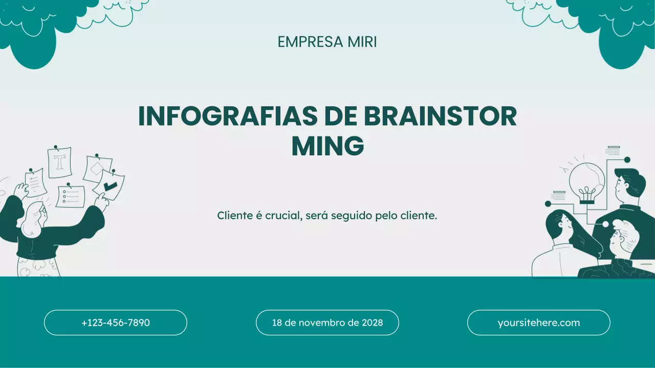 Teal Modern Brainstorming Idea Guide (Guia de ideias de brainstorming moderno)