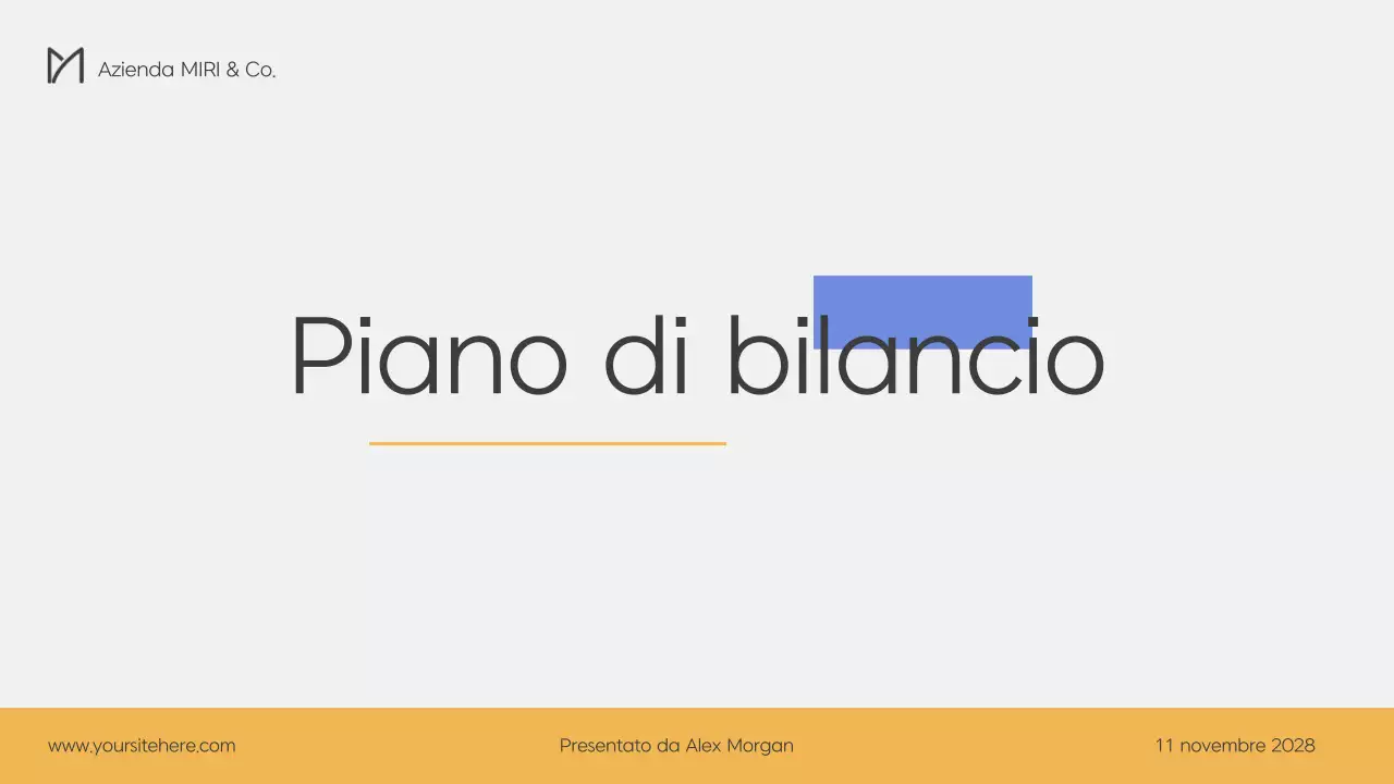 Un moderno business plan in blu e giallo