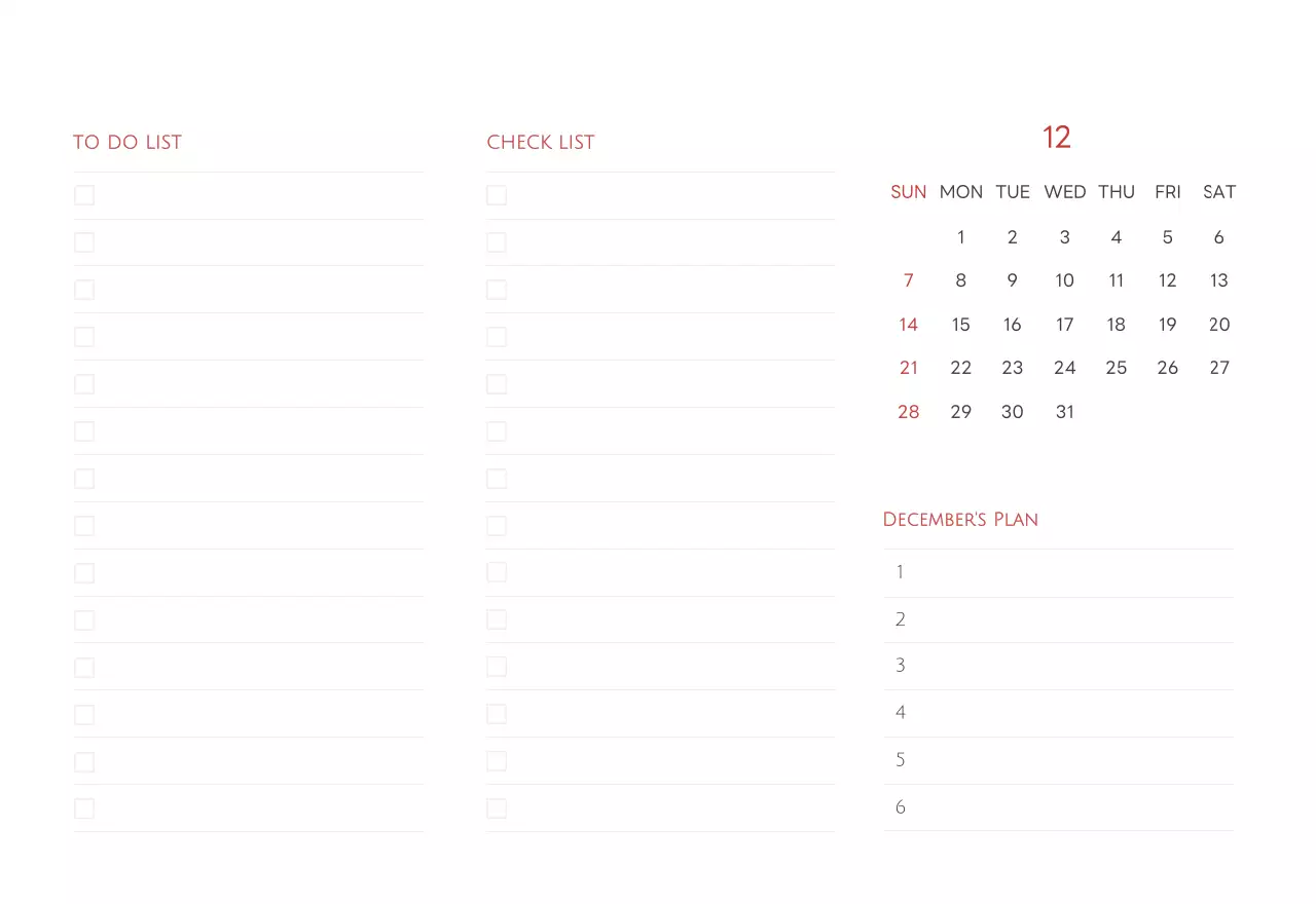 白と黒のシンプルな2025年版数字卓上カレンダー