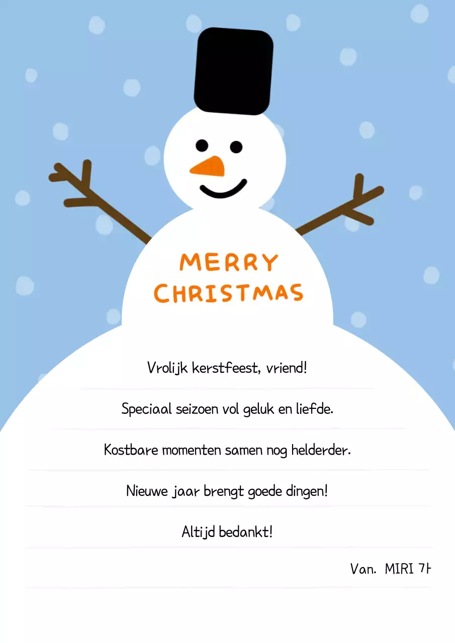 Schattige kerstkaart in lichtblauw