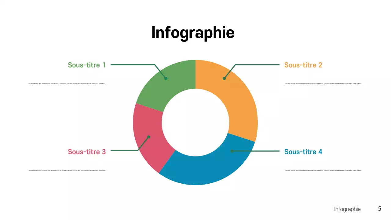 modèle de présentation infographique moderne arc-en-ciel