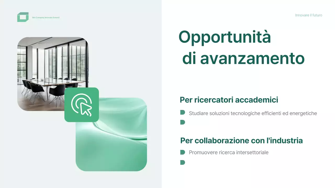 design verde e moderno per conferenze