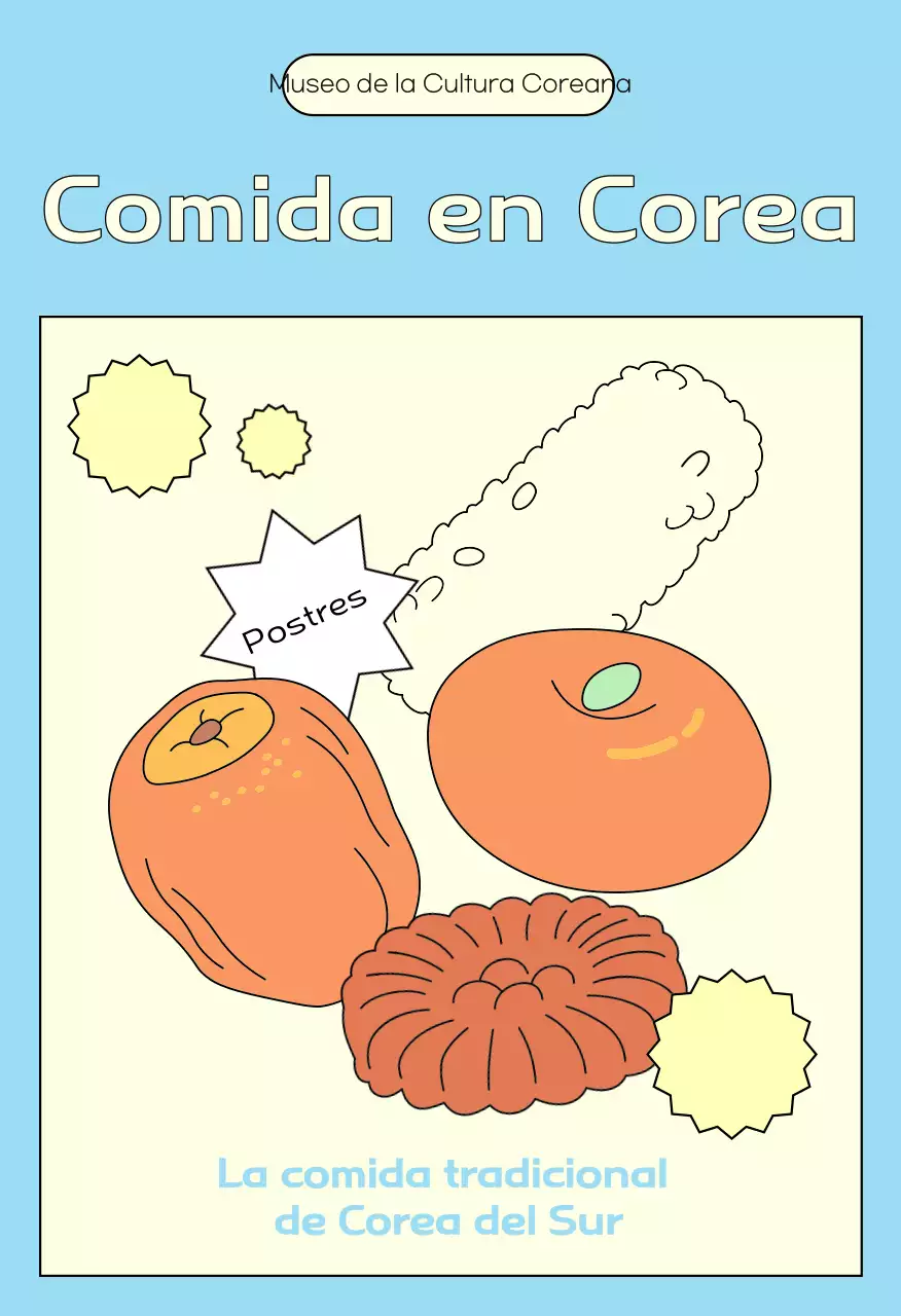 Postal de comida tradicional naranja