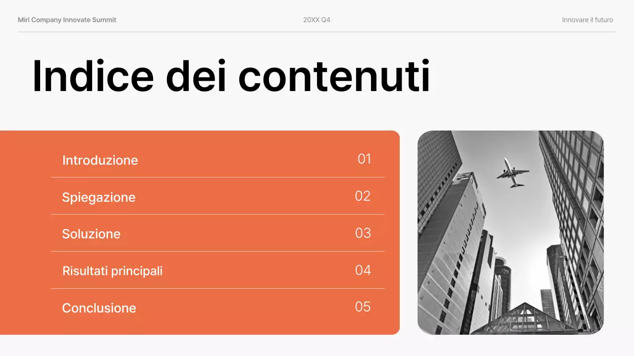 presentazione aziendale moderna arancione