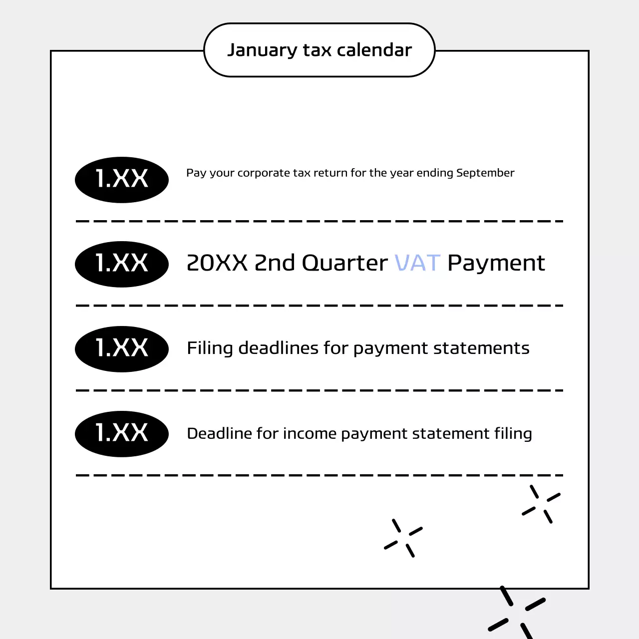 Carrossel do Instagram da Blue Modern Tax Schedule