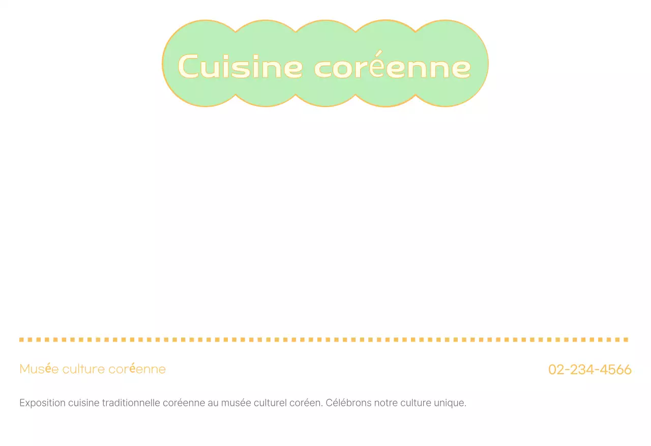 Carte postale de la cuisine traditionnelle coréenne à la menthe