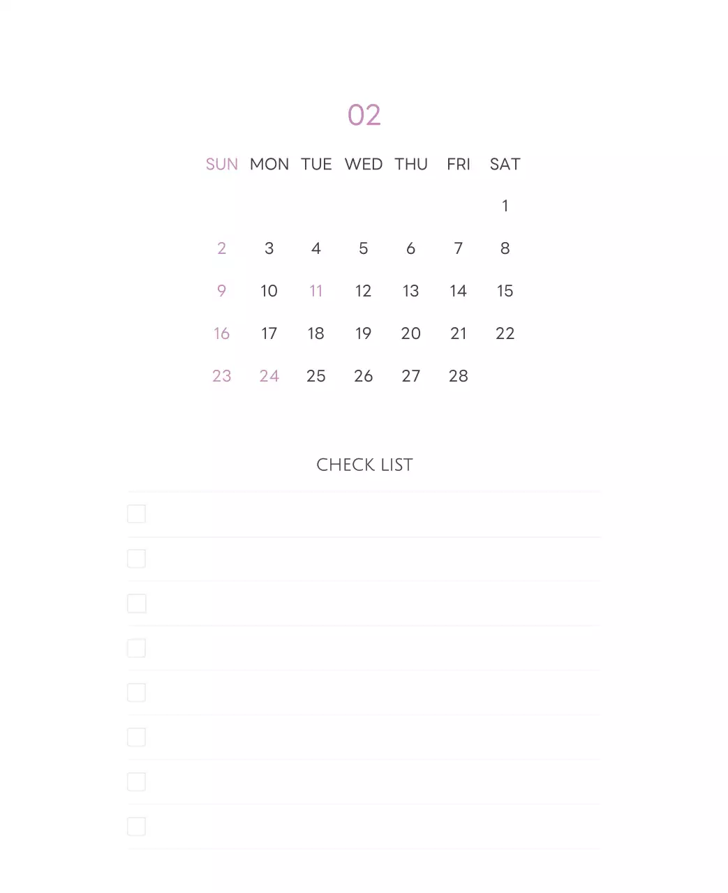 白と黒のシンプルな2025年版数字卓上カレンダー