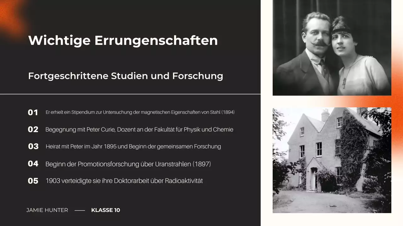 schwarz-orange moderne biographie kurs präsentation