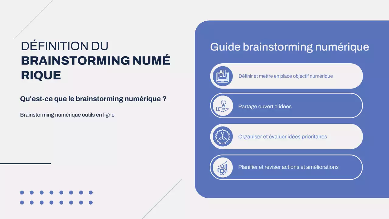 Gris Bleu Moderne Brainstorming Infographie Présentation