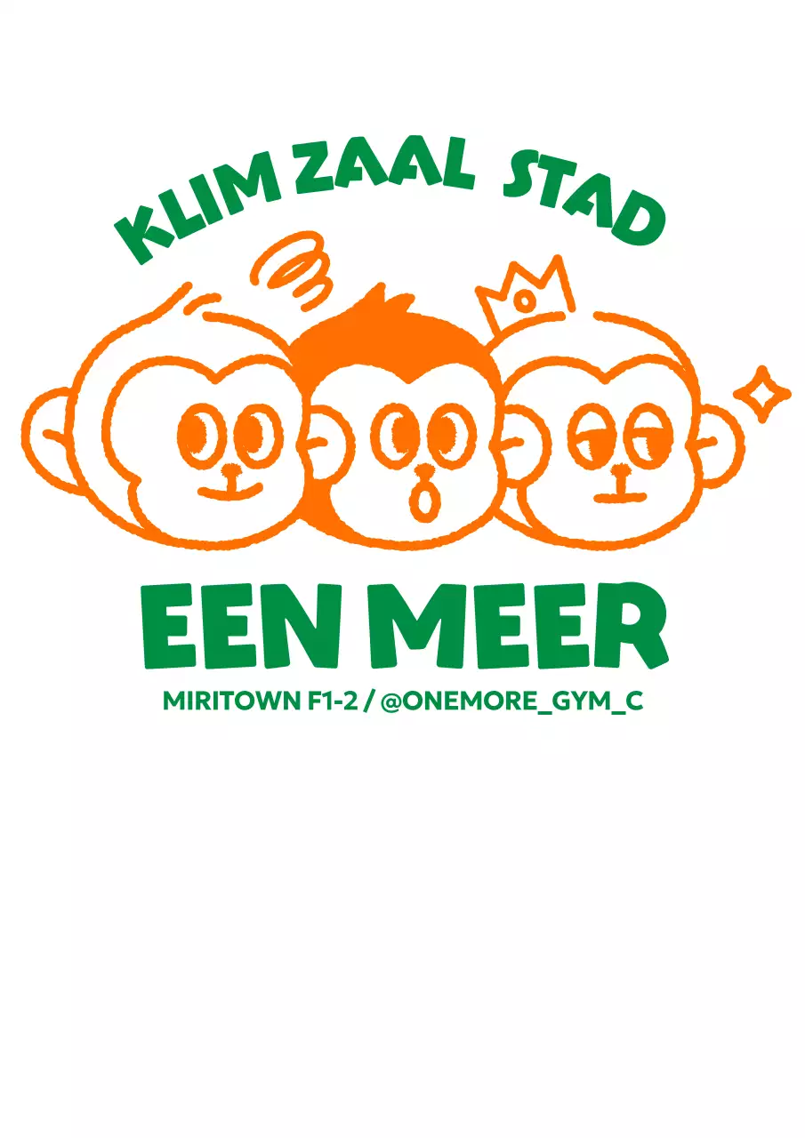 Kitscherig trainingslogo met apenillustratie