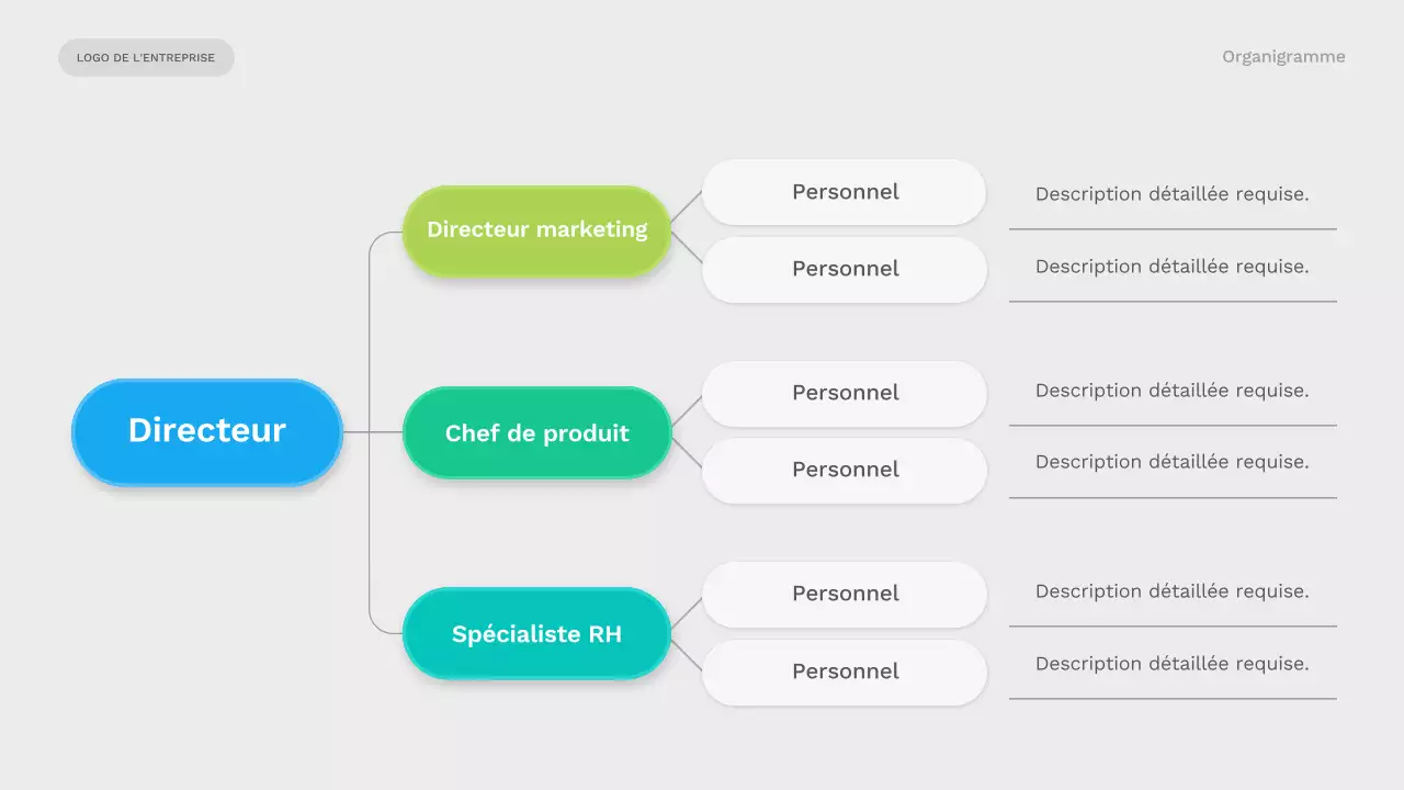 collection verte et moderne d'organigrammes