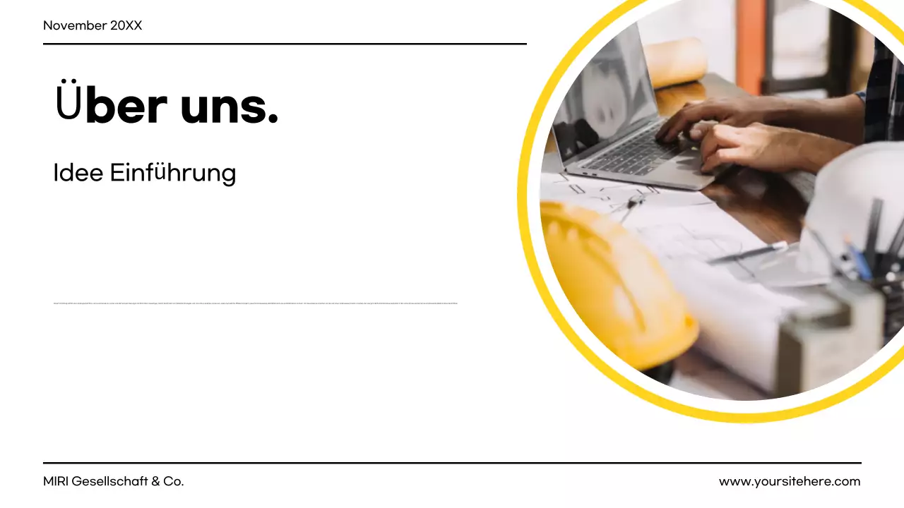 gelbes modernes Projektdokument