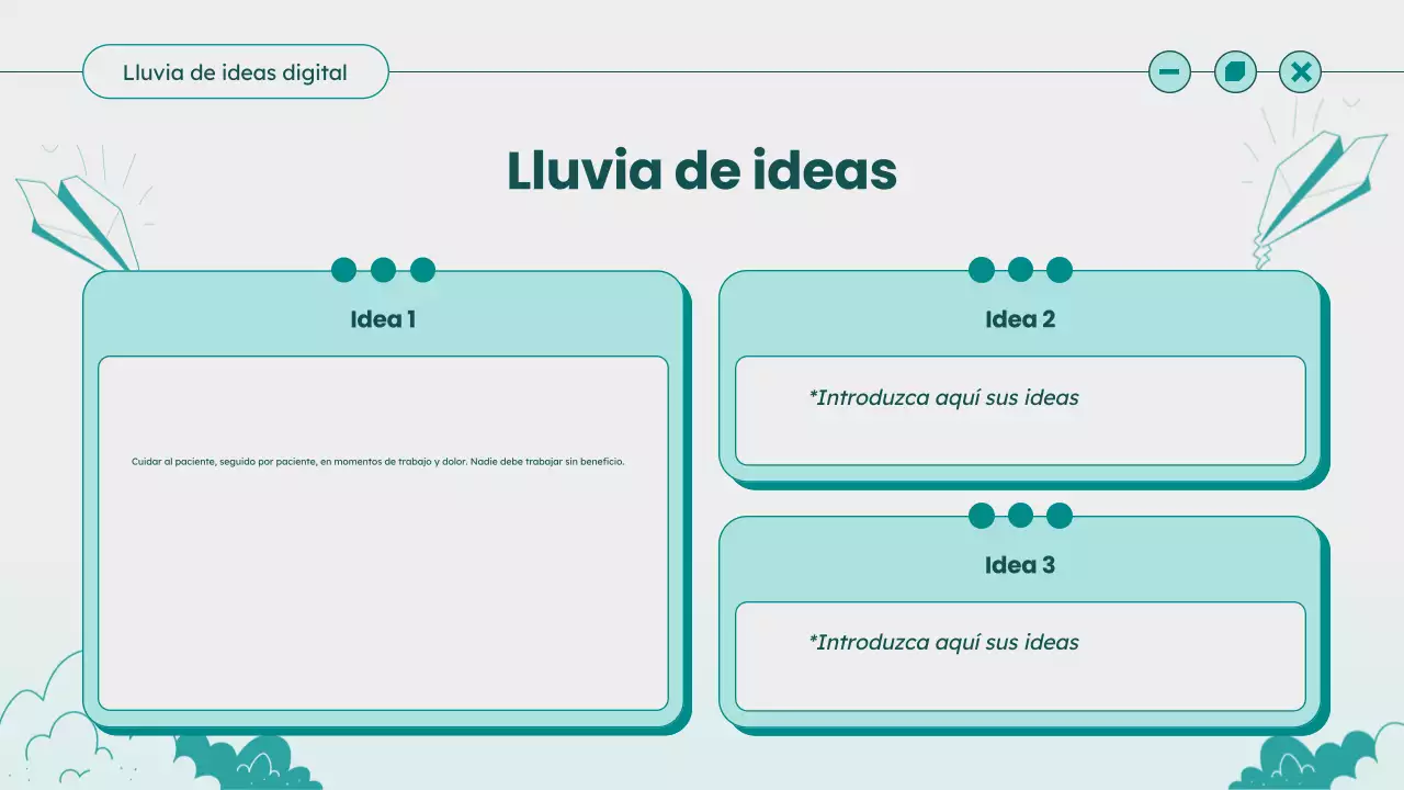Guía de ideas Teal Modern Brainstorming