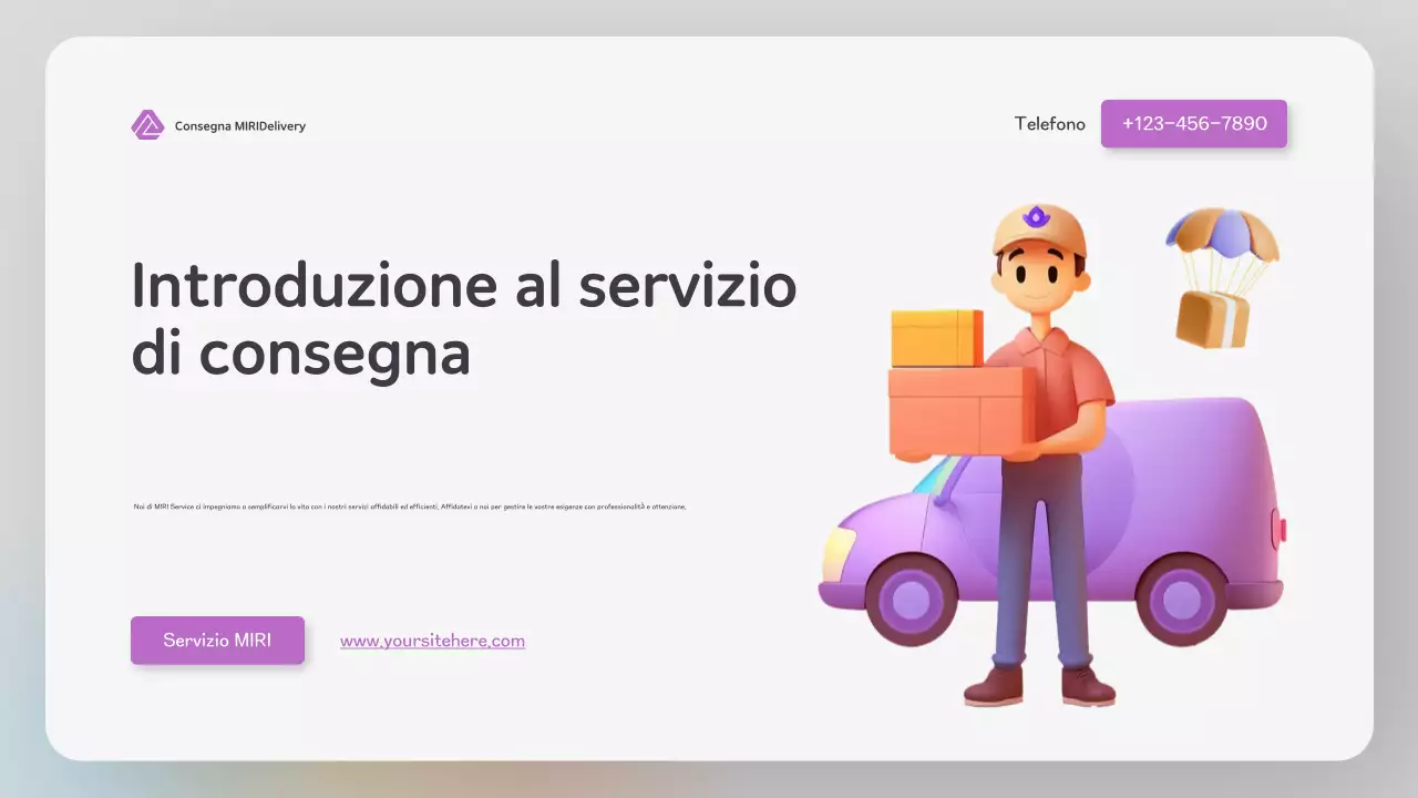 Presentazione della consegna in stile sito web moderno e colorato