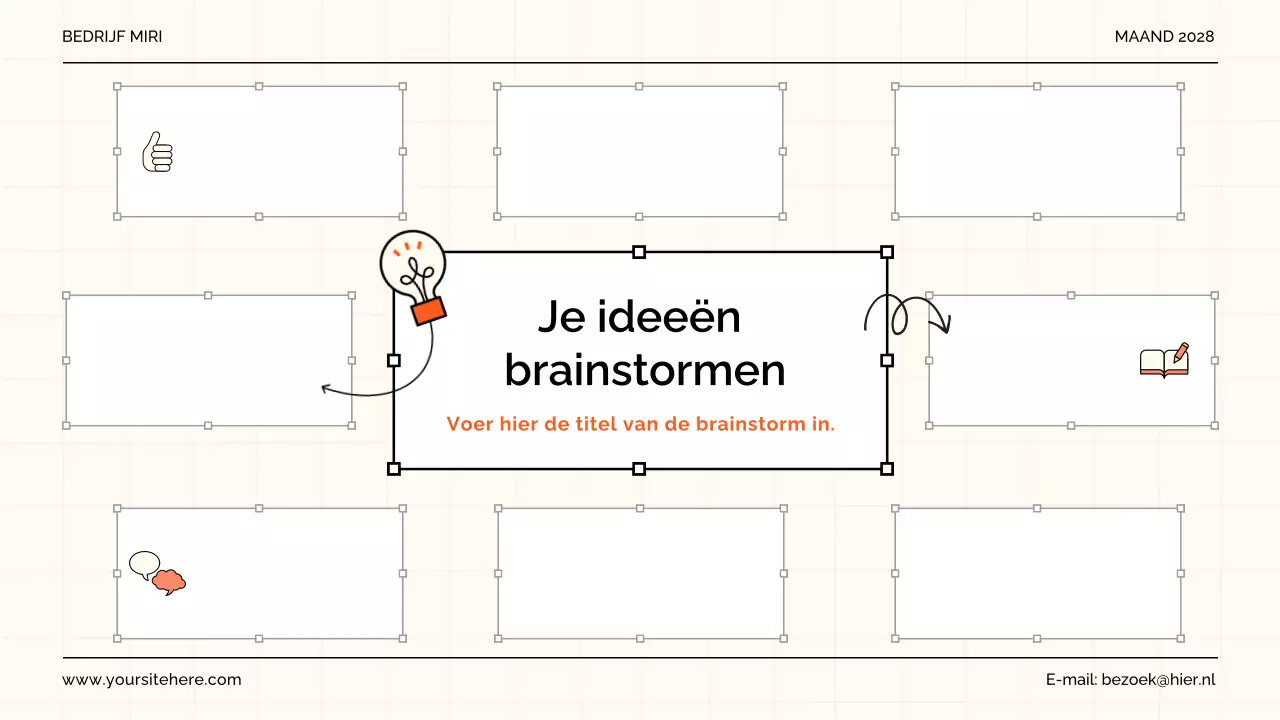 oranje moderne brainstormgids