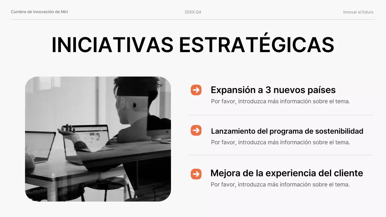 presentación de empresa moderna en naranja