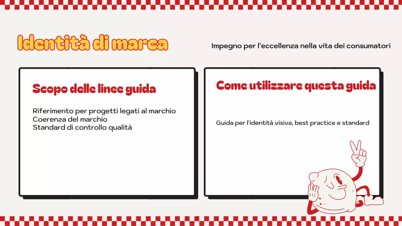 linea guida del marchio red retro