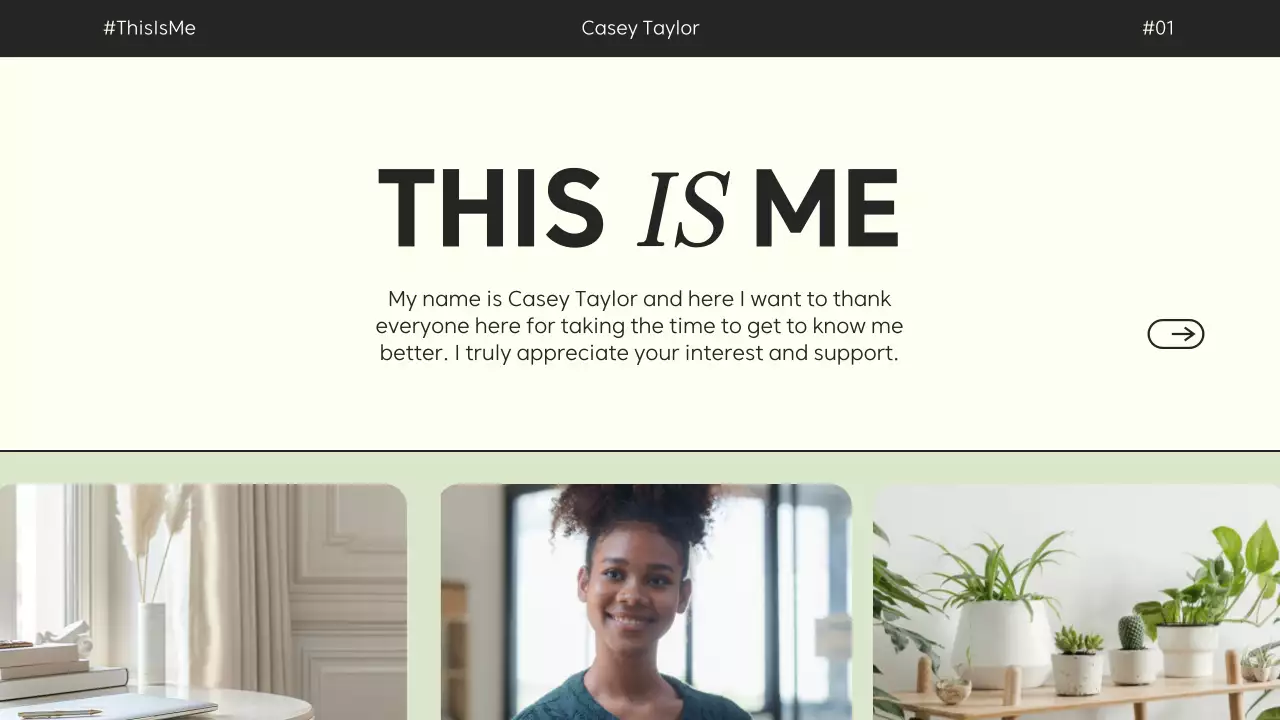 Apresentação pessoal moderna bege
