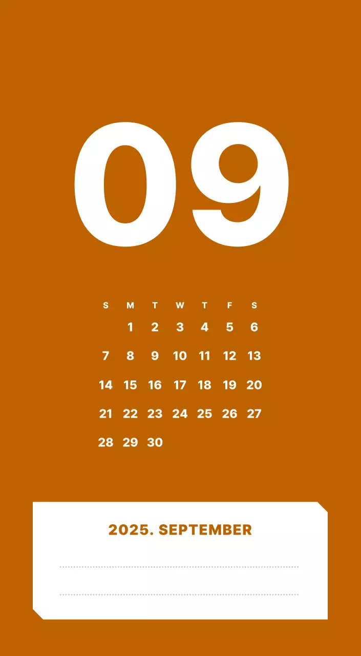 カラフルでシンプルな数字カレンダー