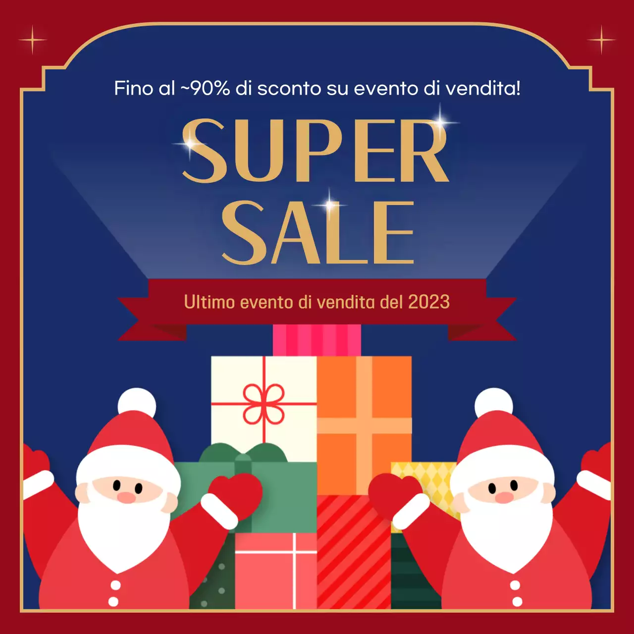 Promozione natalizia rossa e accogliente