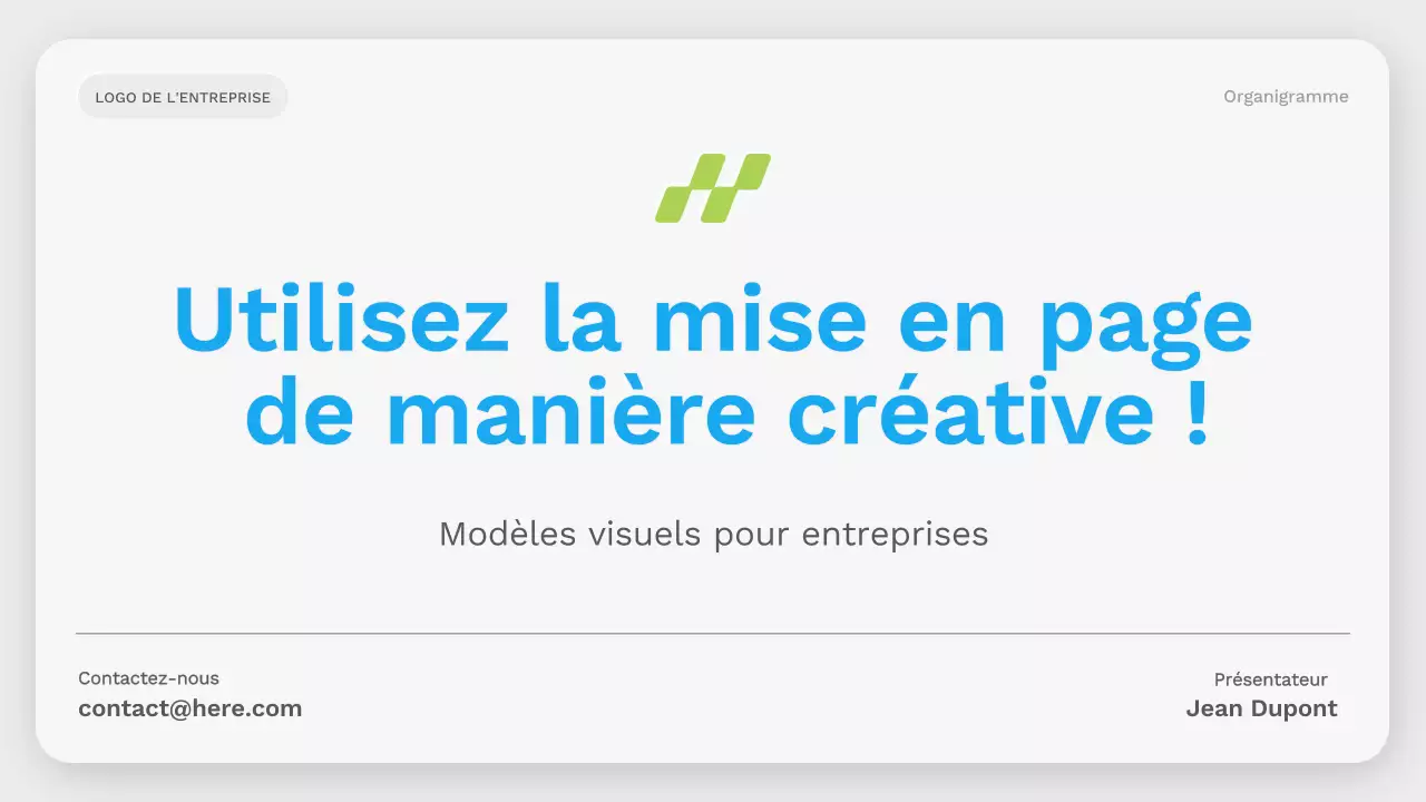 collection verte et moderne d'organigrammes