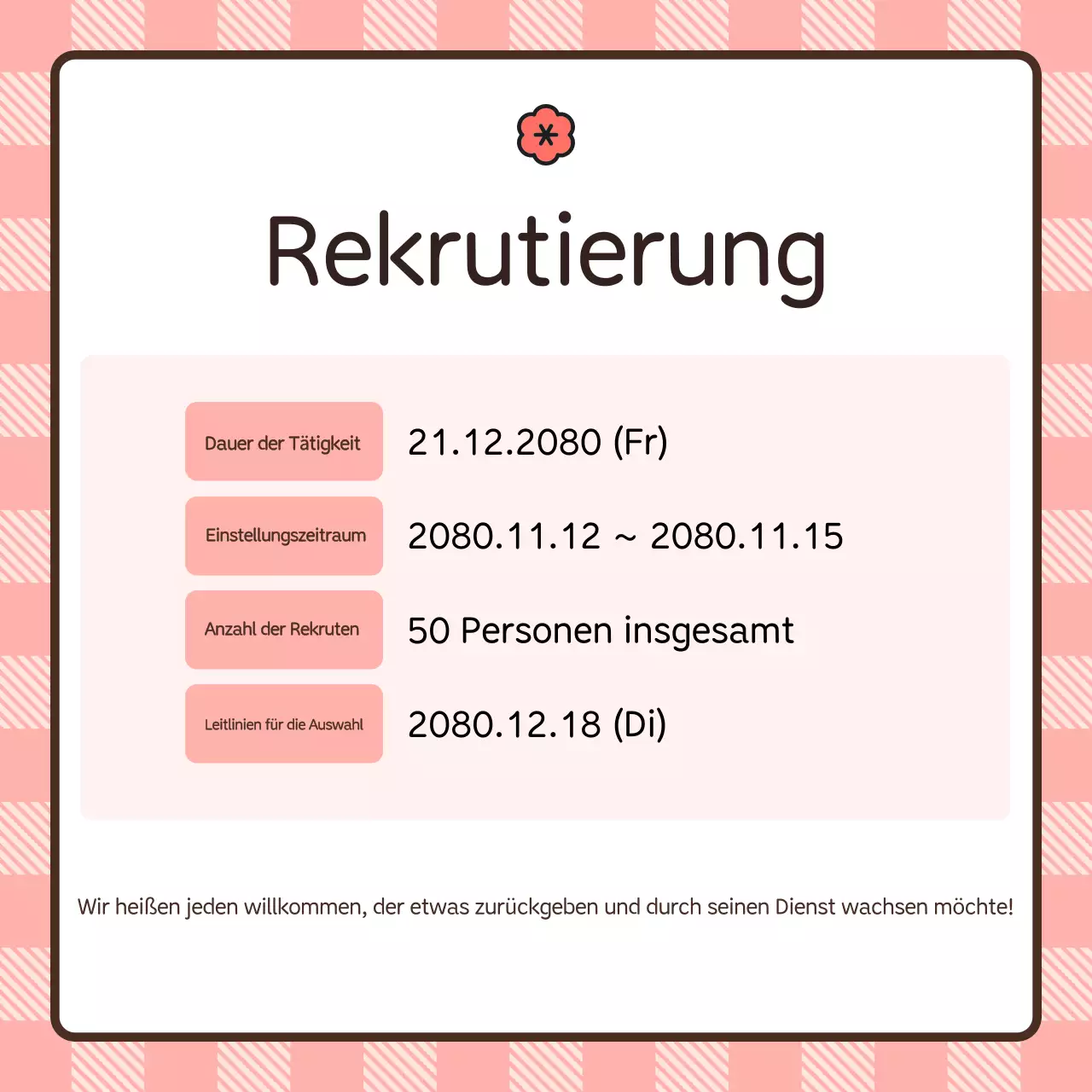 Pink Cuddly Freiwilligenanwerbung