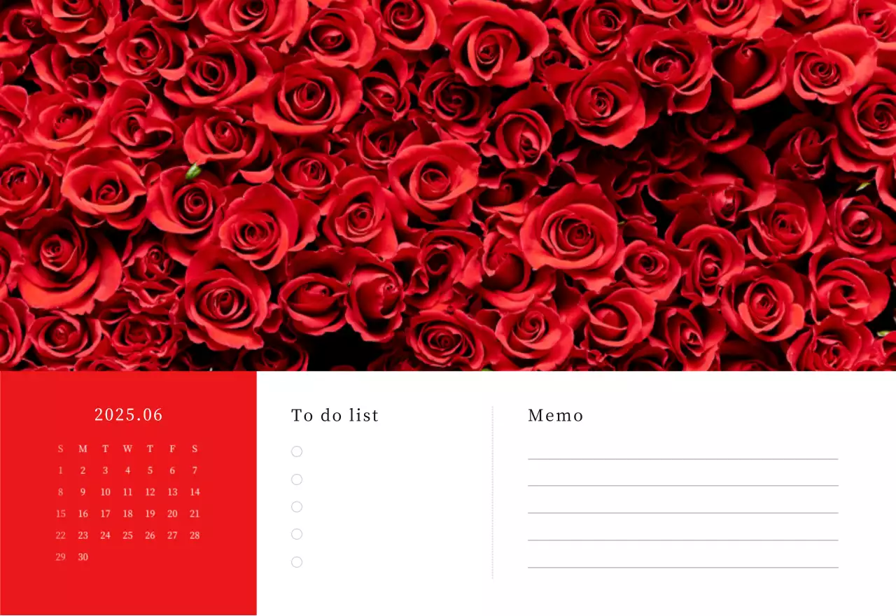 カラフルで高級感のあるフラワーカレンダー