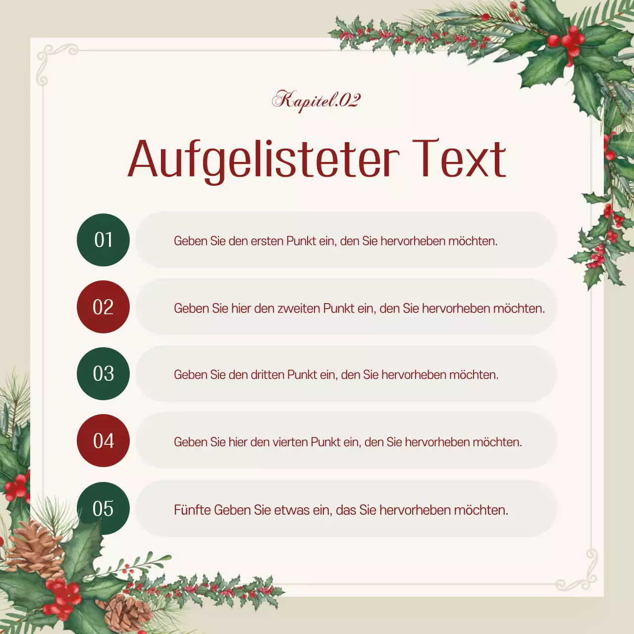 Werben Sie für eine stilvolle Weihnachtsveranstaltung in Beige