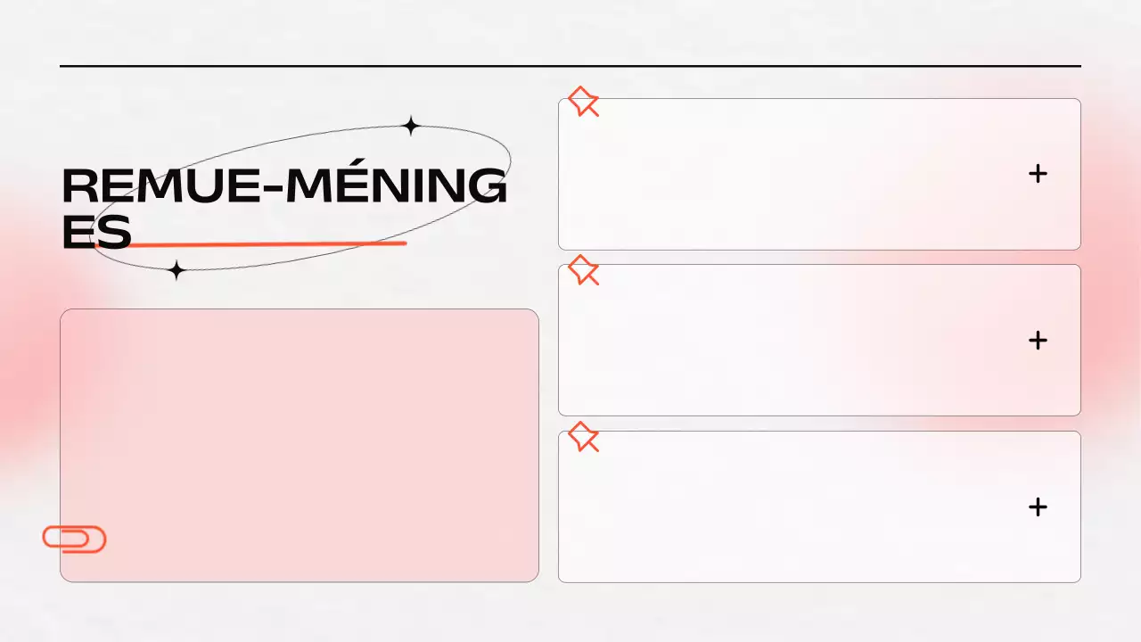 Présentation du remue-méninges orange et gris
