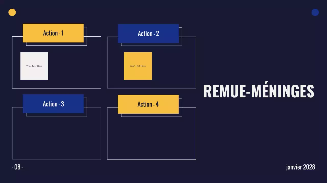 présentation de brainstorming moderne jaune