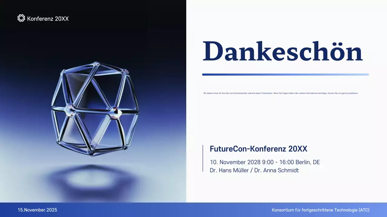 blue modern future Konferenzankündigung