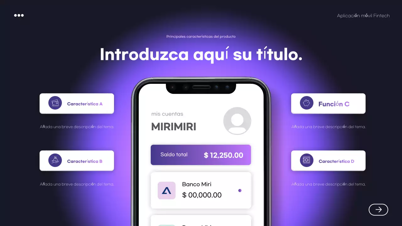 púrpura moderna promoción fintech
