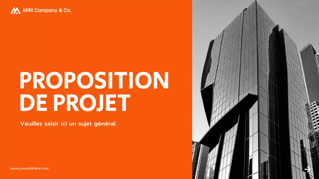 présentation d'une proposition de projet moderne orange