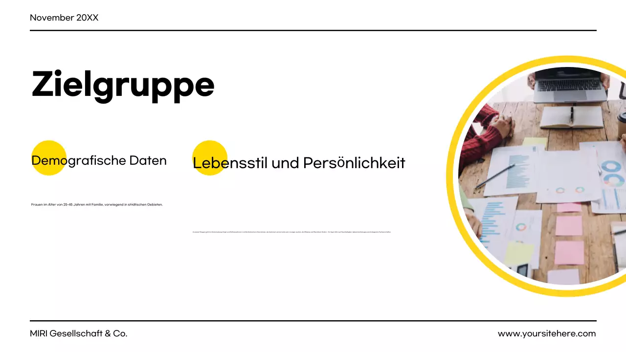 gelbes modernes Projektdokument