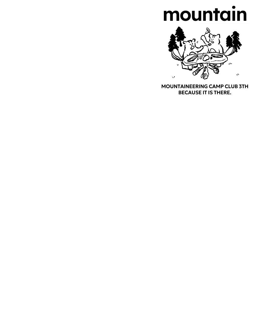 Mempromosikan klub hiking antik dengan ilustrasi tupai berkemah