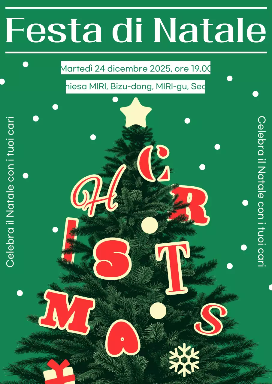 Evento natalizio verde e pulito