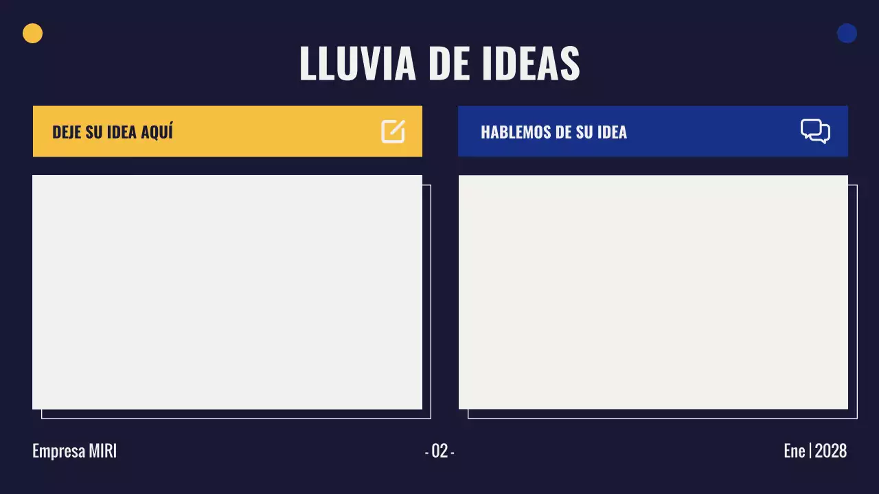 yellow modern brainstorming presentation