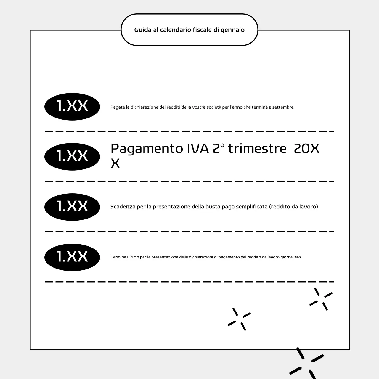 Guida al calendario fiscale blu moderno