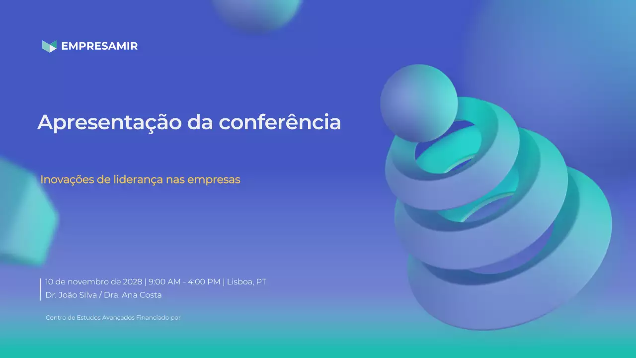 anúncio de empresa moderna azul
