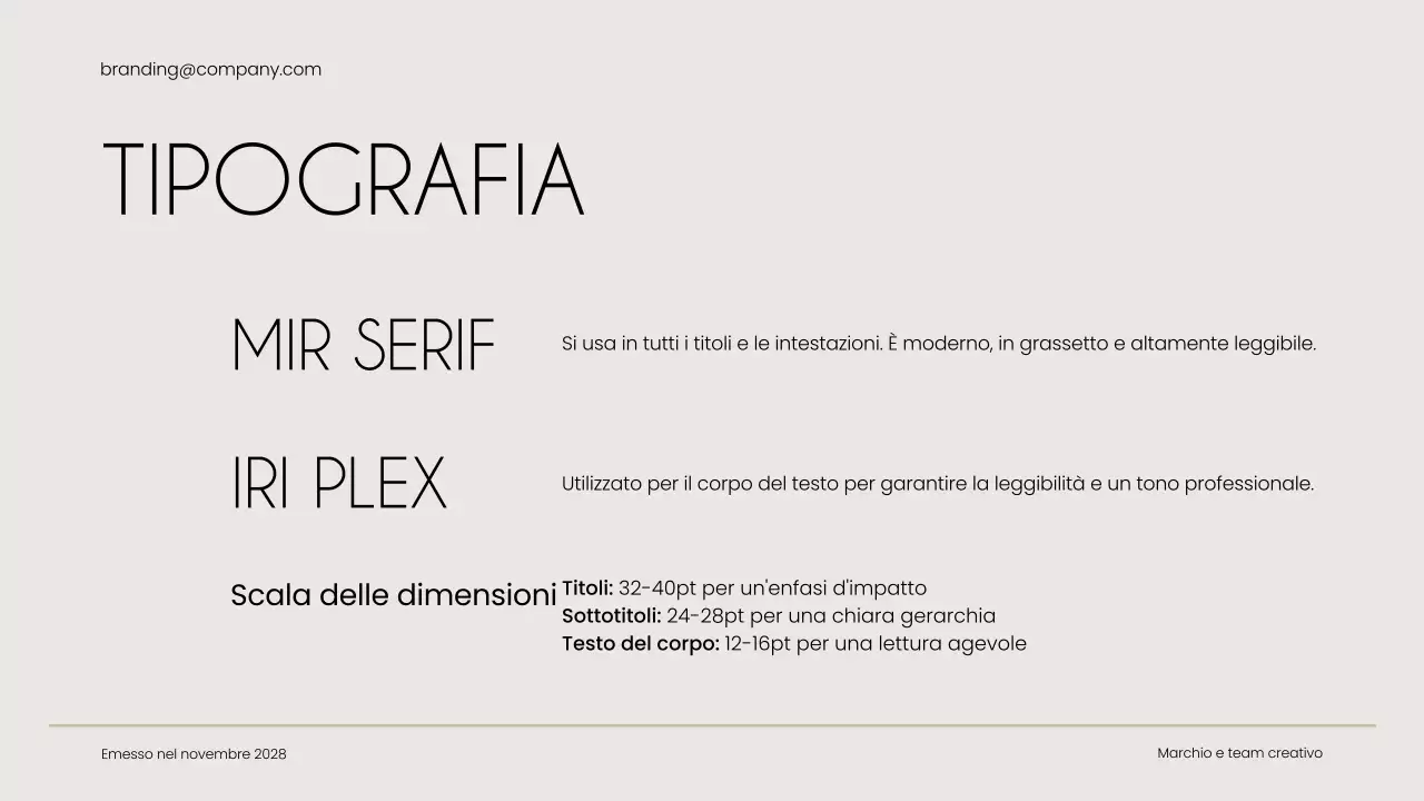 Guida al marchio beige moderno