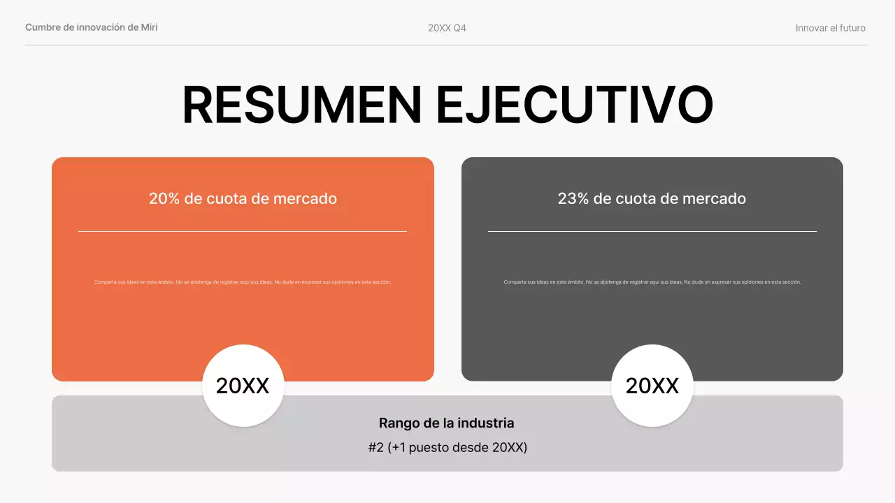 presentación de empresa moderna en naranja