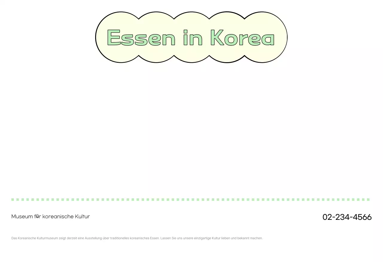 Postkarte Traditionelles koreanisches Essen in Minze