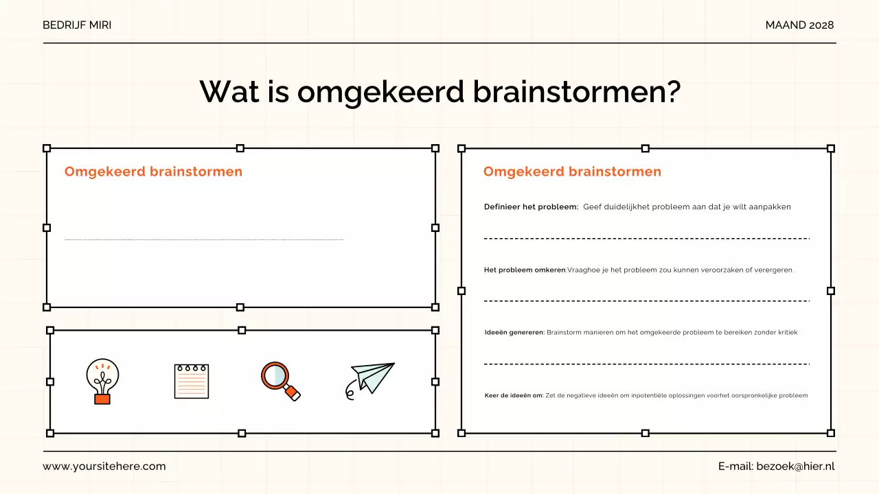 oranje moderne brainstormgids