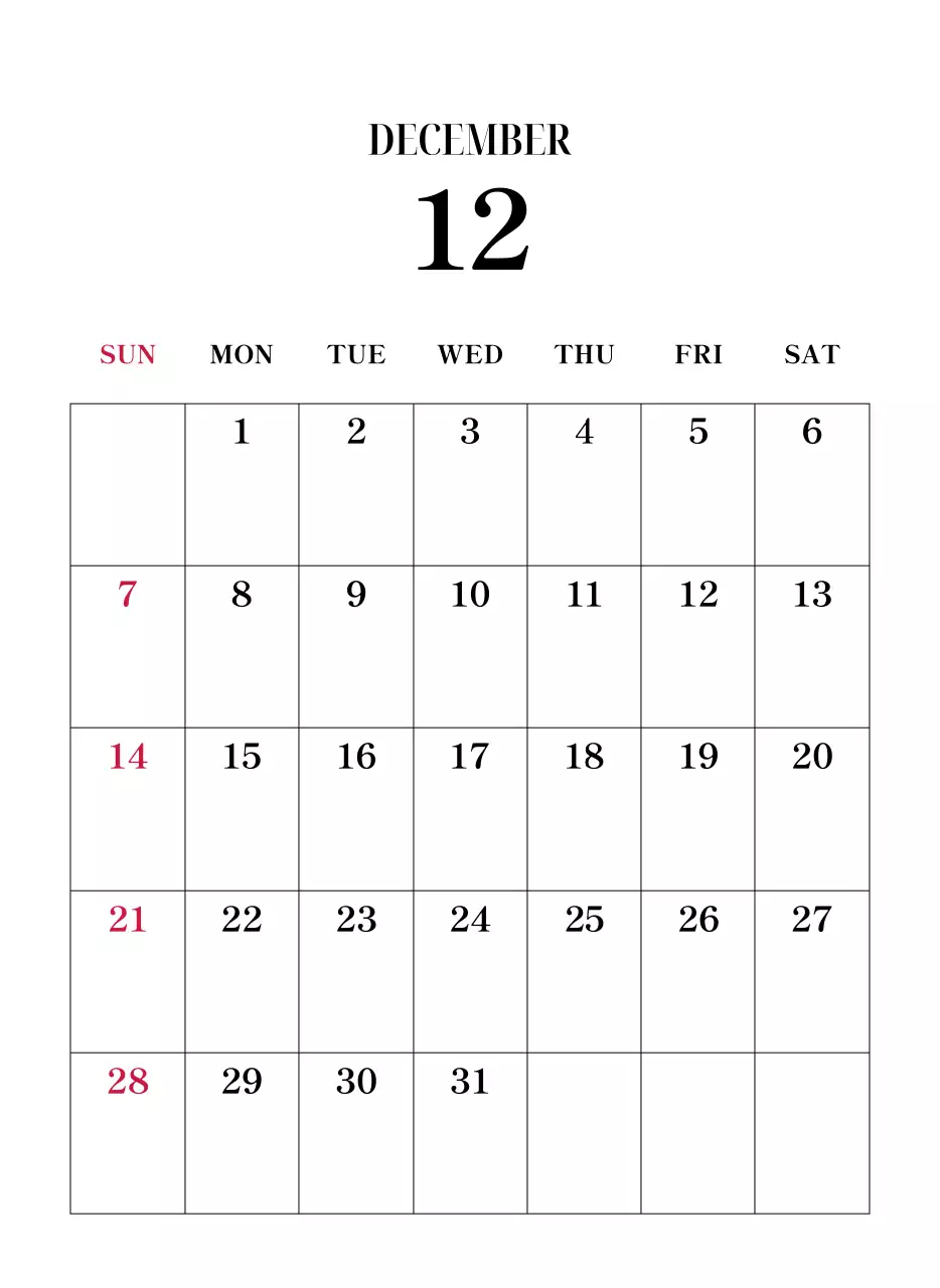 黒と白のシンプルな花写真2025年版カレンダー