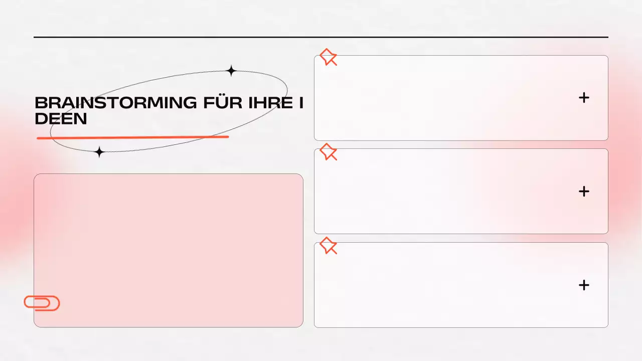 Orange-graue Brainstorming-Präsentation