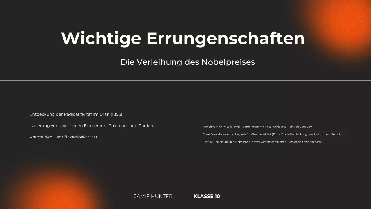 schwarz-orange moderne biographie kurs präsentation