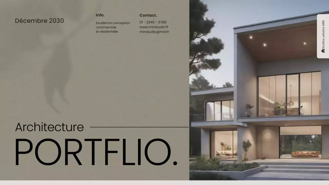 portefeuille d'architecture moderne grise