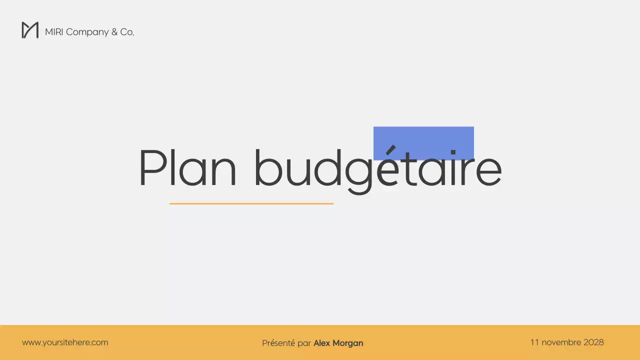 Plan d'affaires moderne en bleu et jaune