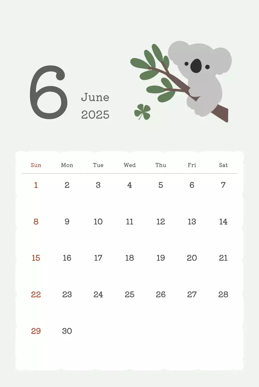 カラフルでかわいいイラストカレンダー